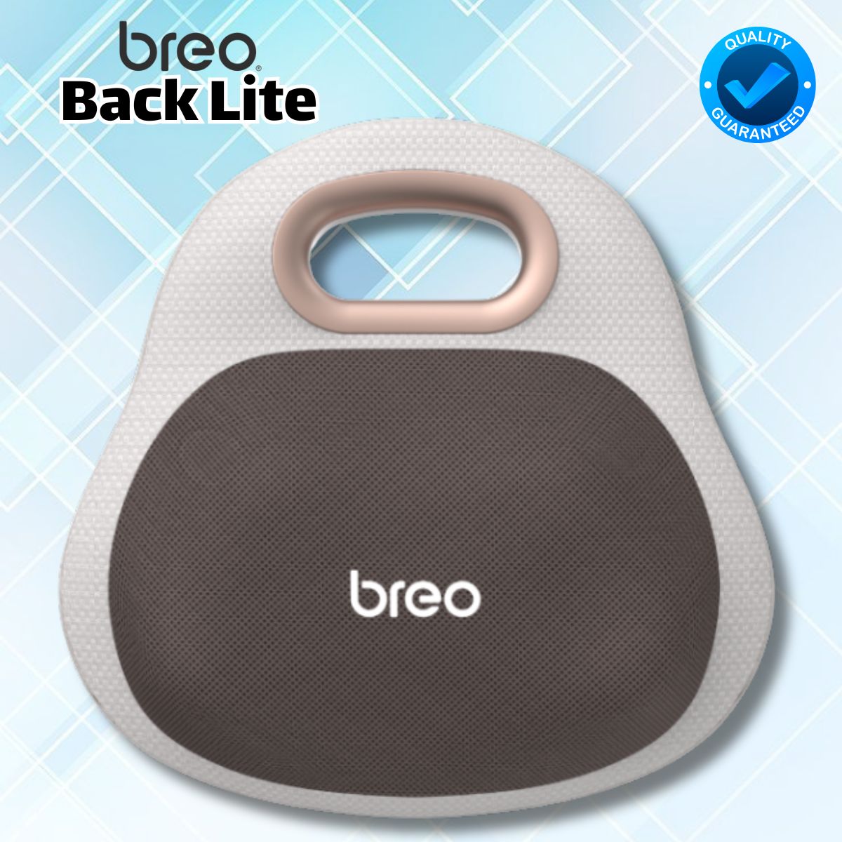 Gối Massage Breo Back Lite Có tay cầm, Tích hợp chườm ấm, Cụm đầu massage 3D nhào nặn chân thực, Pin 2000mAh