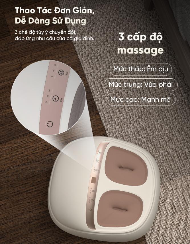 Máy Massage Chân Breo Foot 3 Bấm huyệt, Rung tần số cao, Sưởi ấm, Massage chuyên sâu 6 kỹ thuật cổ truyền, Túi khí 360°, Điều khiẻn từ xa