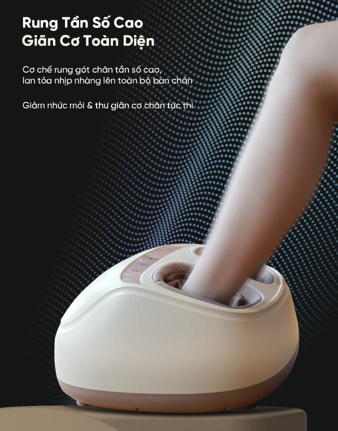 Máy Massage Chân Breo Foot 3 Bấm huyệt, Rung tần số cao, Sưởi ấm, Massage chuyên sâu 6 kỹ thuật cổ truyền, Túi khí 360°, Điều khiẻn từ xa