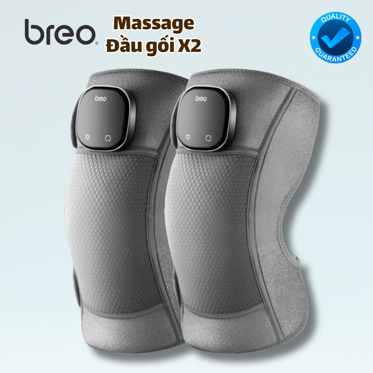 Máy Massage Đầu Gối Breo X2 Giảm đau nhức, Cải thiện tuần hoàn, Sóng nhiệt Heatwave & chườm ấm ngải cứu, Công nghệ Graphene  làm nóng nhanh