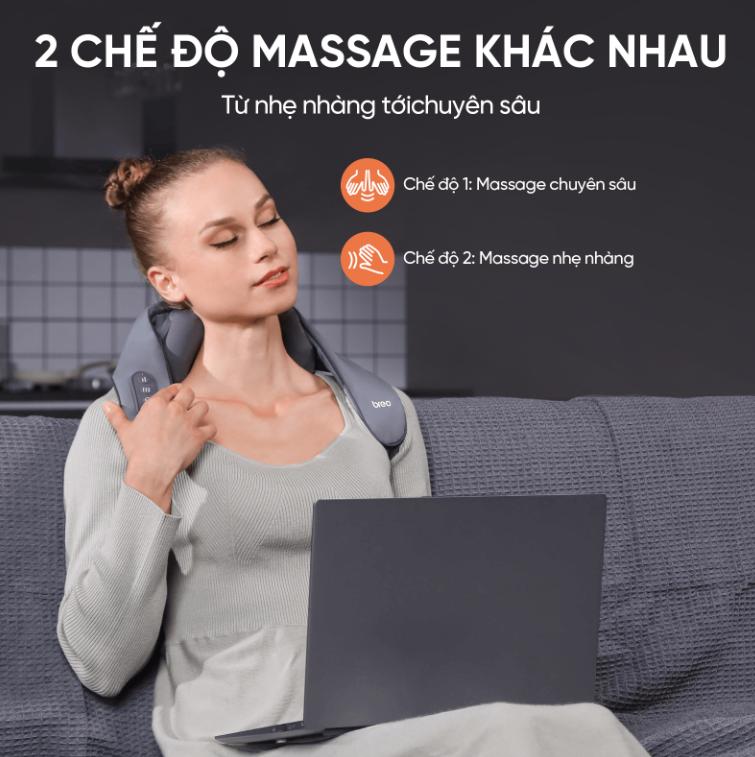 Máy Massage cổ vai gáy Breo N5 Mini Massage 3D, 6 đầu xoay, Công nghệ sưởi ấm NTC, Chế độ rảnh tay, Pin Lithium-ion
