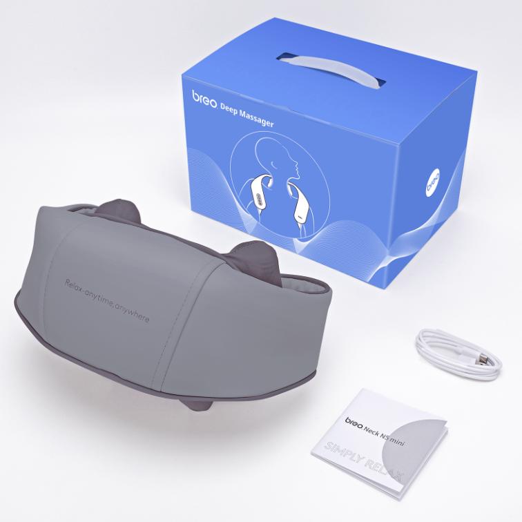 Máy Massage cổ vai gáy Breo N5 Mini Massage 3D, 6 đầu xoay, Công nghệ sưởi ấm NTC, Chế độ rảnh tay, Pin Lithium-ion