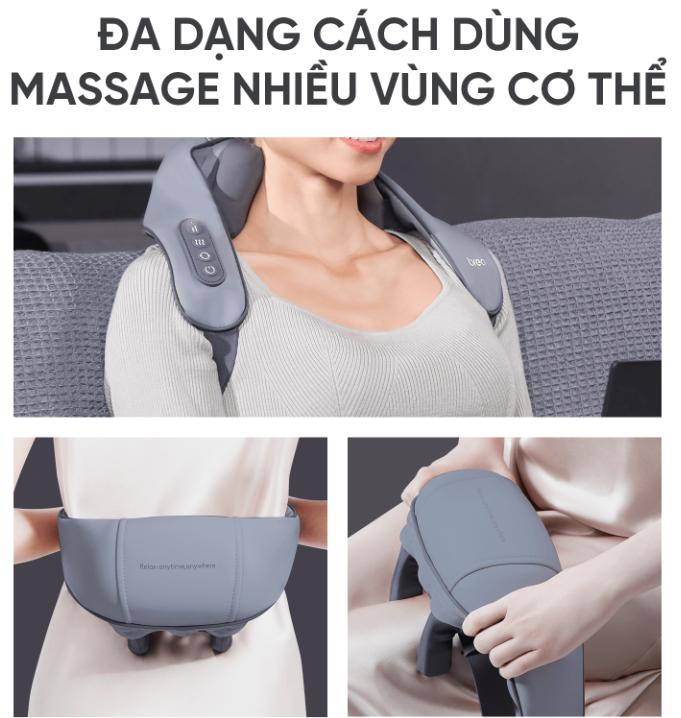 Máy Massage cổ vai gáy Breo N5 Mini Massage 3D, 6 đầu xoay, Công nghệ sưởi ấm NTC, Chế độ rảnh tay, Pin Lithium-ion