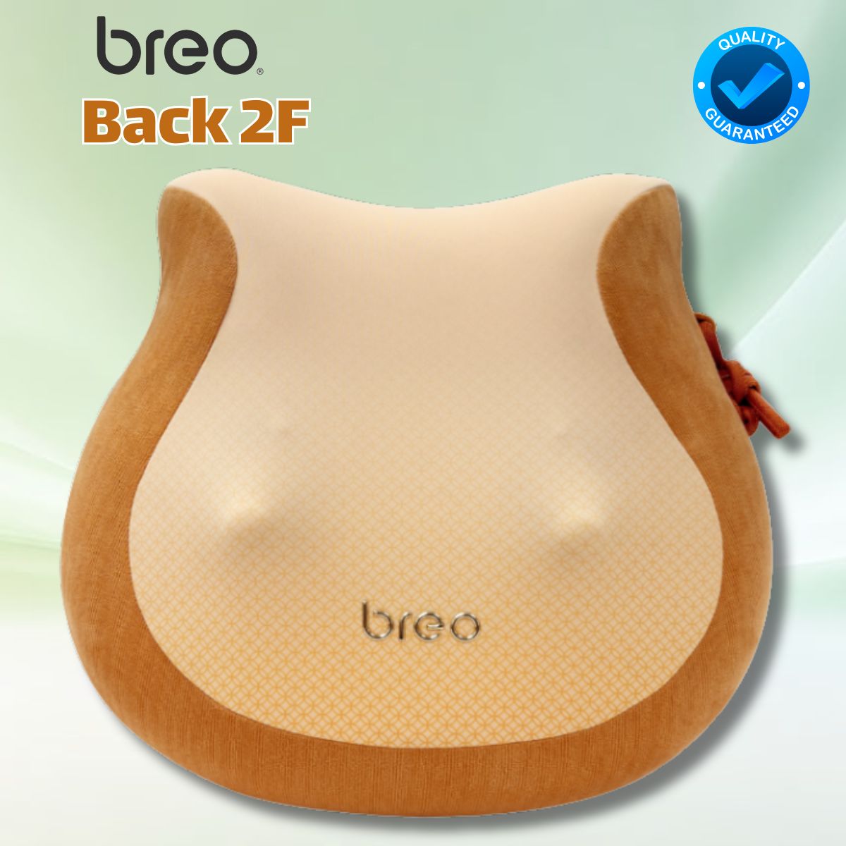 Gối Massage lưng Breo Back 2F Thiết kế phong thủy, Trị liệu ánh sáng đỏ, Công nghệ 3D, Pin 100 phút