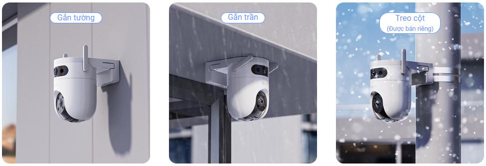Camera 4G & Wi-Fi ống kính kép Ezviz CS-H9C (5MP+5MP,4G), Quay quét  360°, Phát hiện theo dõi thông minh, Ban đêm có màu, Mic & Loa