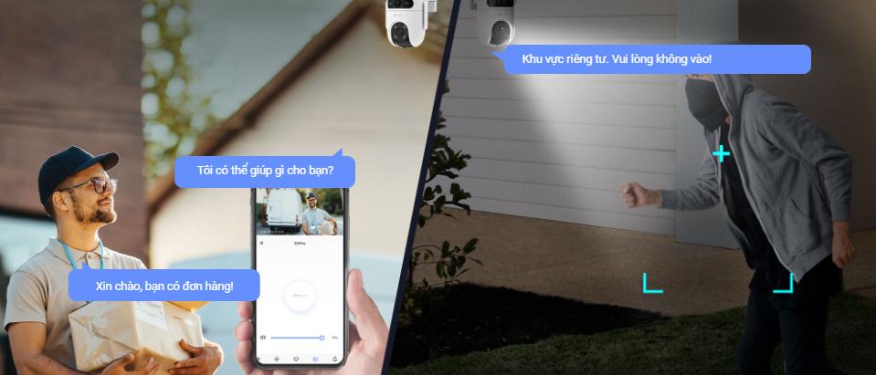 Camera 4G & Wi-Fi ống kính kép Ezviz CS-H9C (5MP+5MP,4G), Quay quét  360°, Phát hiện theo dõi thông minh, Ban đêm có màu, Mic & Loa