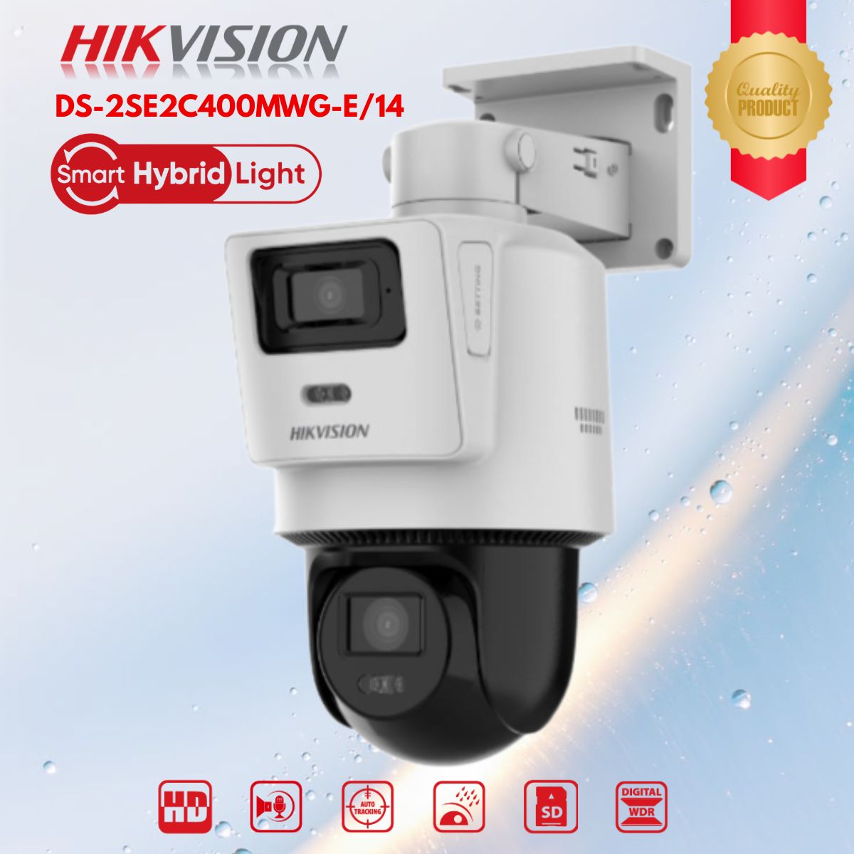 Camera IP Speed dome 2 mắt Hikvision DS-2SE2C400MWG-E/14 4MP, Hybrid Light, Phân biệt người & xe, Zoom 16x, Hỗ Trợ PoE, IR30m