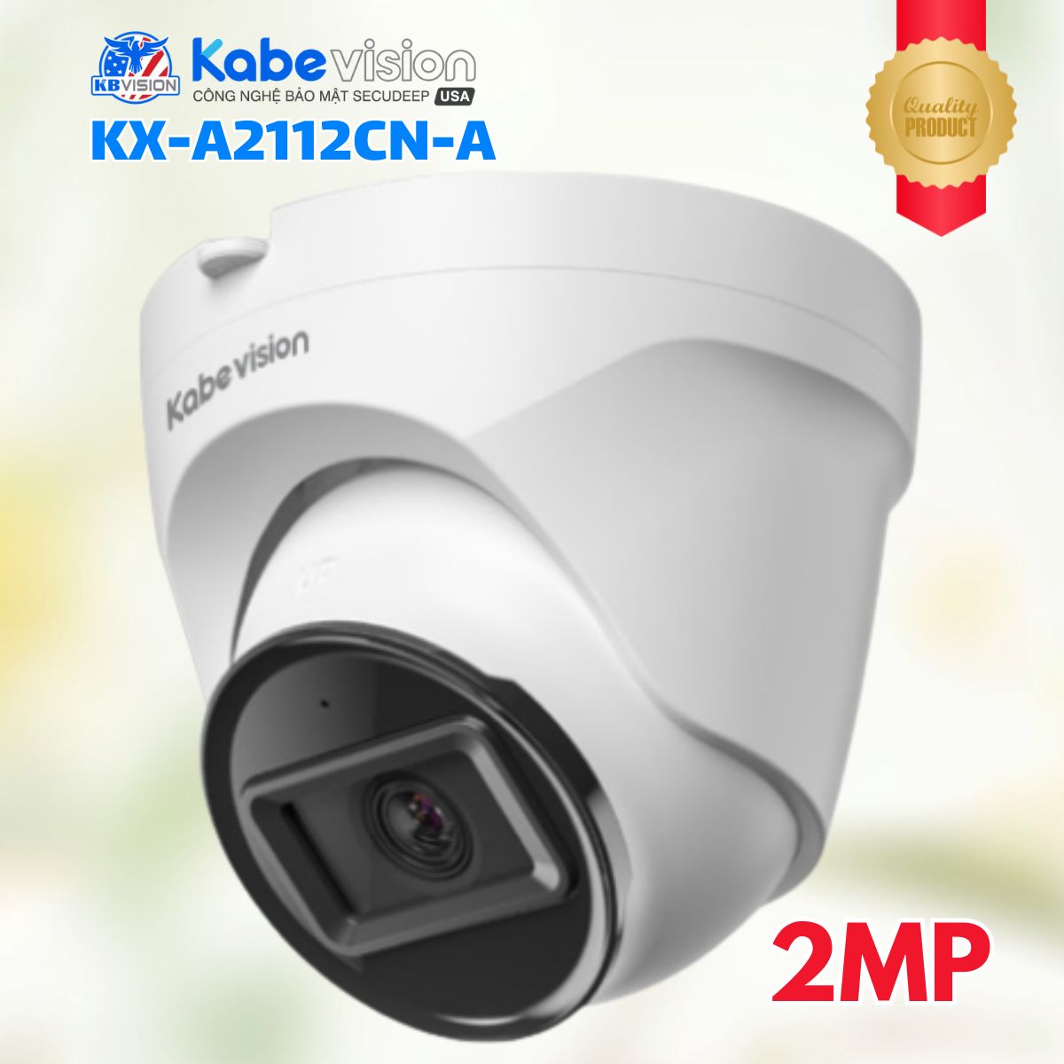 Camera IP Dome Kabevision KX-A2112CN-A 2MP - Góc nhìn rộng 99°, Tích hợp Mic, Phát hiện người, IR30m, Hỗ trợ PoE, IP67
