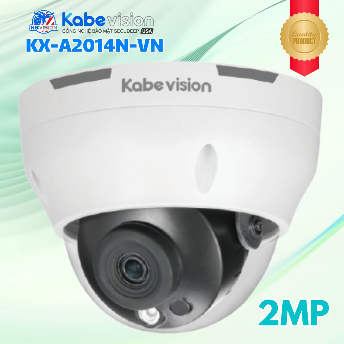 Camera IP Dome Bán cầu trong nhà Kabevision KX-A2014N-VN 2MP - Cảm Biến Sony, Hồng Ngoại 30m, Chuẩn Nén H.265+, Hỗ Trợ PoE