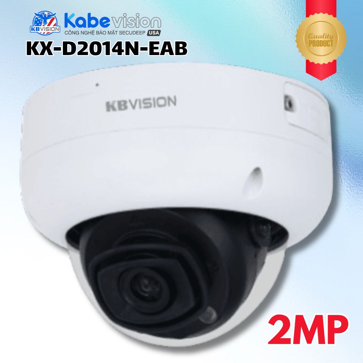 Camera IP AI Dome ePoE Kabevision KX-D2014N-EAB 2MP, Công nghệ đếm người & Heat Map, Nhận diện khuôn mặt, Hỗ trợ thẻ 1TB, ePoE từ xa