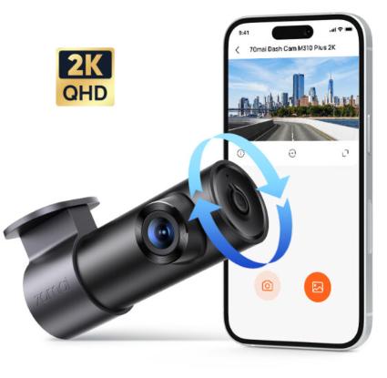 Camera hành trình 70mai M310 Plus 2K Ống kính xoay 360 độ, Giám sát đỗ xe 24h, Công nghệ Super Night Vision, Điều khiển giọng nói