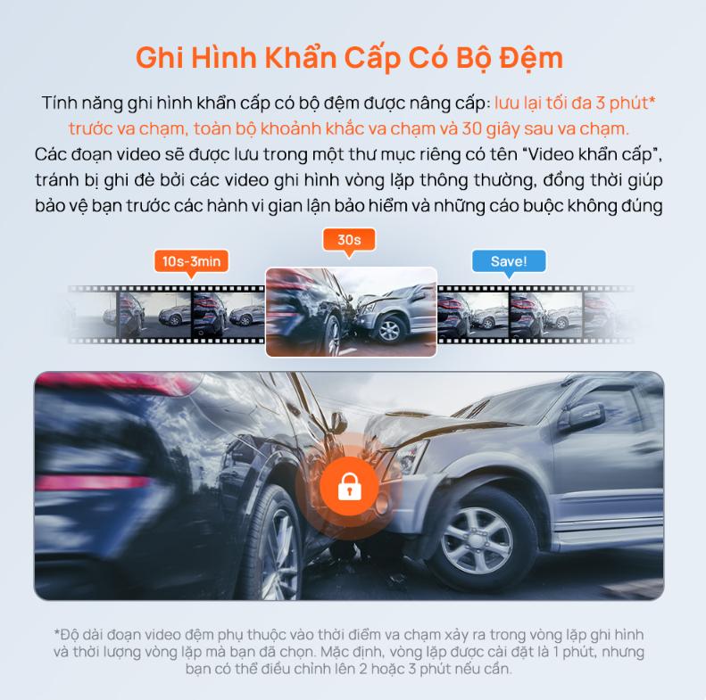 Camera hành trình 70mai M310 Plus 2K Ống kính xoay 360 độ, Giám sát đỗ xe 24h, Công nghệ Super Night Vision, Điều khiển giọng nói