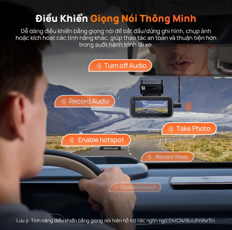 Camera hành trình trước sau 70mai A810-1 Lite 4K, Màn hình IPS 3.18 inch, Kết nối Wi-Fi 6 & Bluetooth, Giám sát 24h 