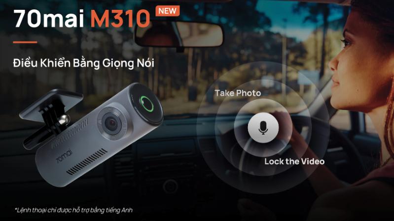 Camera hành trình trước 70mai M310 2K, Điều khiển giọng nói, Giám sát đõ xe 24h, Phát hiện va chạm, Tích hợp Wi-Fi 2.4Ghz