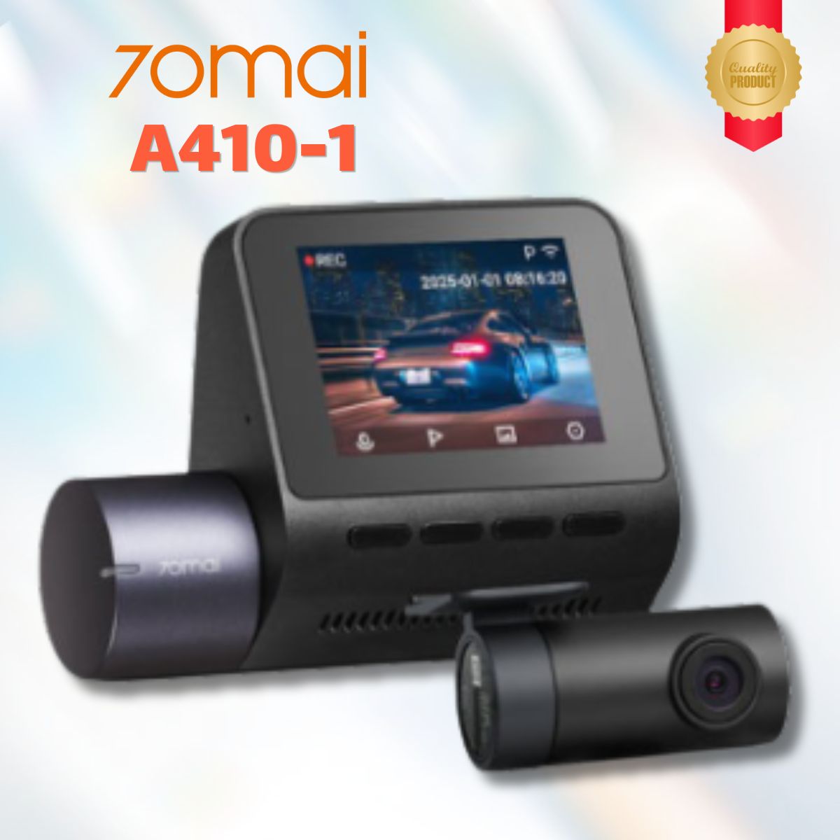 Camera hành trình 70mai A410-1 Ghi hình kép trước 2.5K + sau 1080P, Tích hợp GPS, Giám sát đỗ xe thông minh 24h, Hỗ trợ thẻ nhớ 256GB