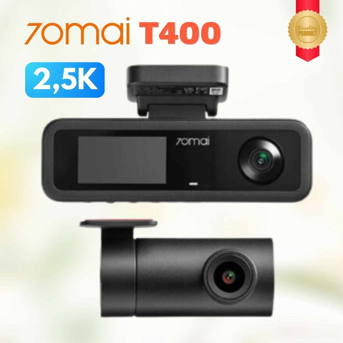 Camera hành trình 3 mắt 70mai T400 Độ phân giải 2,5K, 1440P HDR 1080P, Tích hợp GPS & Wi-Fi tốc độ cao, Giám sát đỗ xe 24h