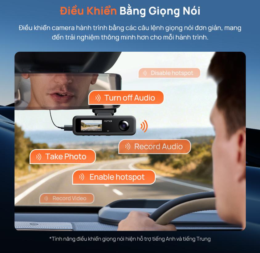 Camera hành trình 3 mắt 70mai T400 Độ phân giải 2,5K, 1440P HDR 1080P, Tích hợp GPS & Wi-Fi tốc độ cao, Giám sát đỗ xe 24h