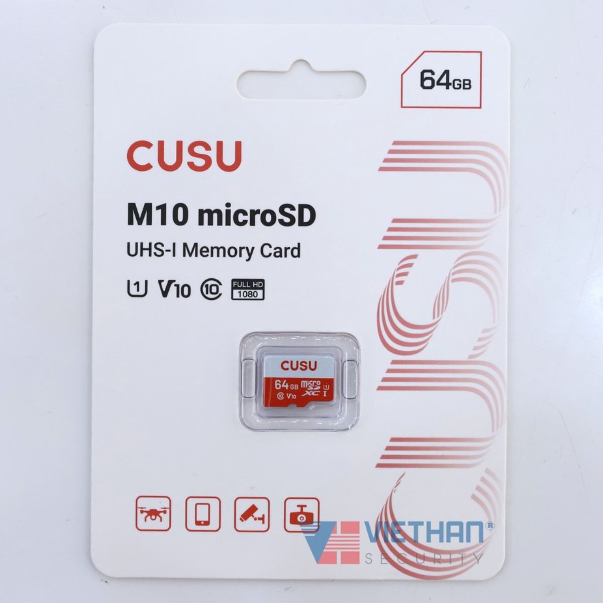 Thẻ nhớ CUSU U1 V10 MicroSD 64GB, Tốc độ đọc  80MB/s, Tốc độ ghi 10MB/s