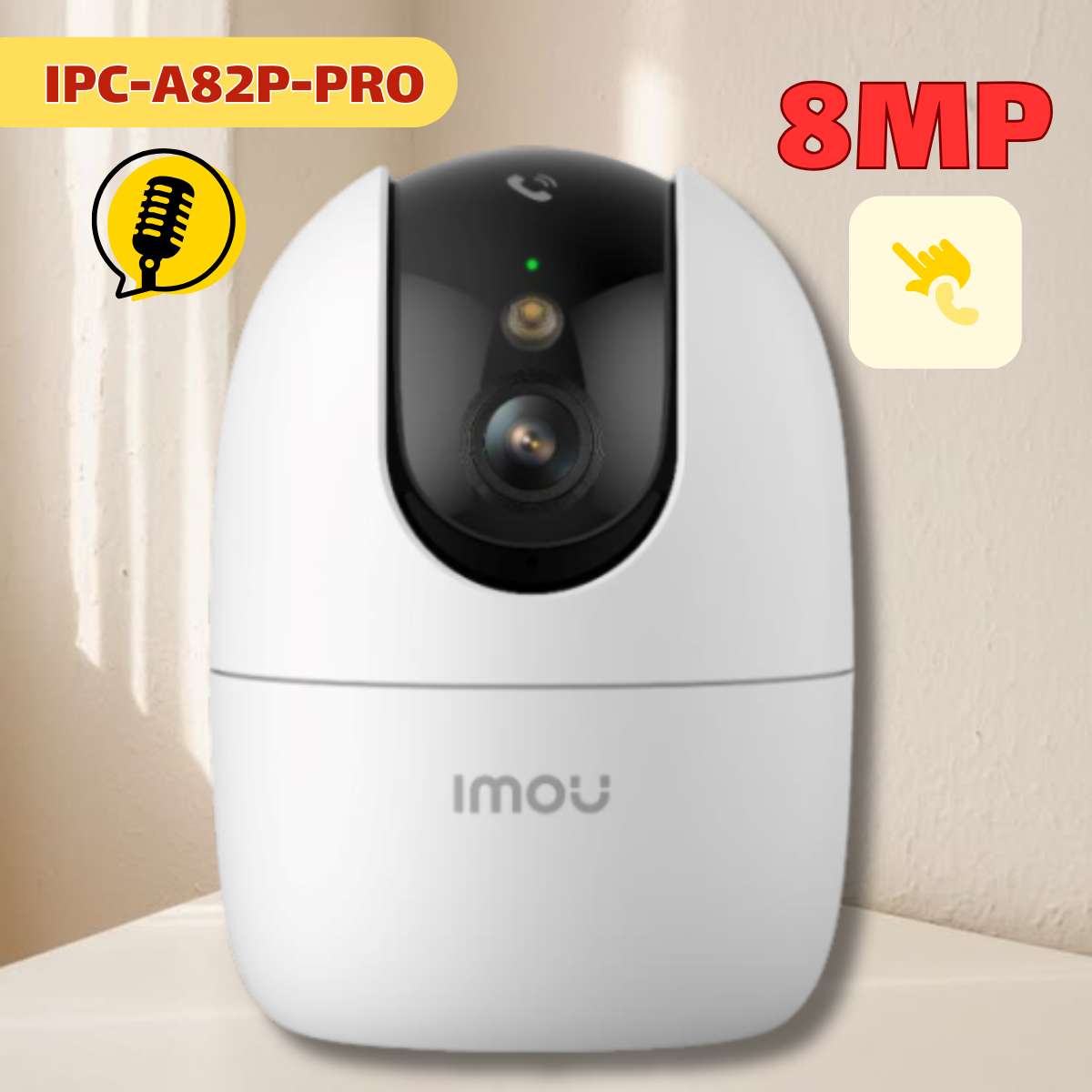 Camera WiFi trong nhà Ranger 2 Pro 8MP Imou IPC-A82P-PRO Zoom số 8x, Gọi điện 1 chạm, Wi-Fi 6 Băng tần kép, Loa & Mic