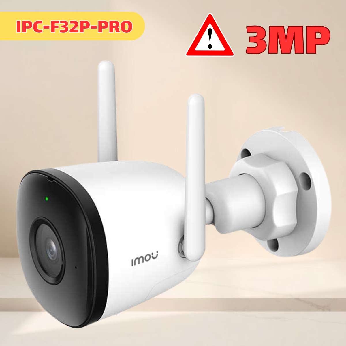 Camera ngoài trời Bullet 2C Pro Imou IPC-F32P-PRO 3MP Cảnh báo đèn Xanh & Đỏ, IR LED 25m, Hỗ trợ AOR, IP67