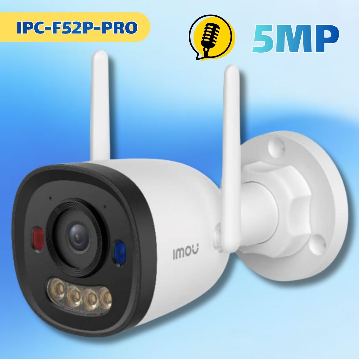 Camera IP WiFi Imou IPC-F52P-PRO 5MP Full Color, IR25m, WiFi 6 băng tần kép, Nhận diện người & xe, Cảnh báo đèn chủ động