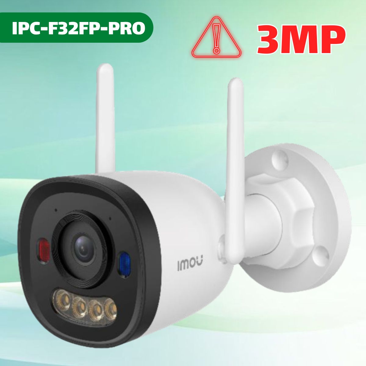 Camera thân cố định Bullet 2E Pro 3MP Imou IPC-F32FP-PRO Nhận diện người & xe, Cảnh báo đèn Xanh & đỏ, IR25m, Chuẩn IP67