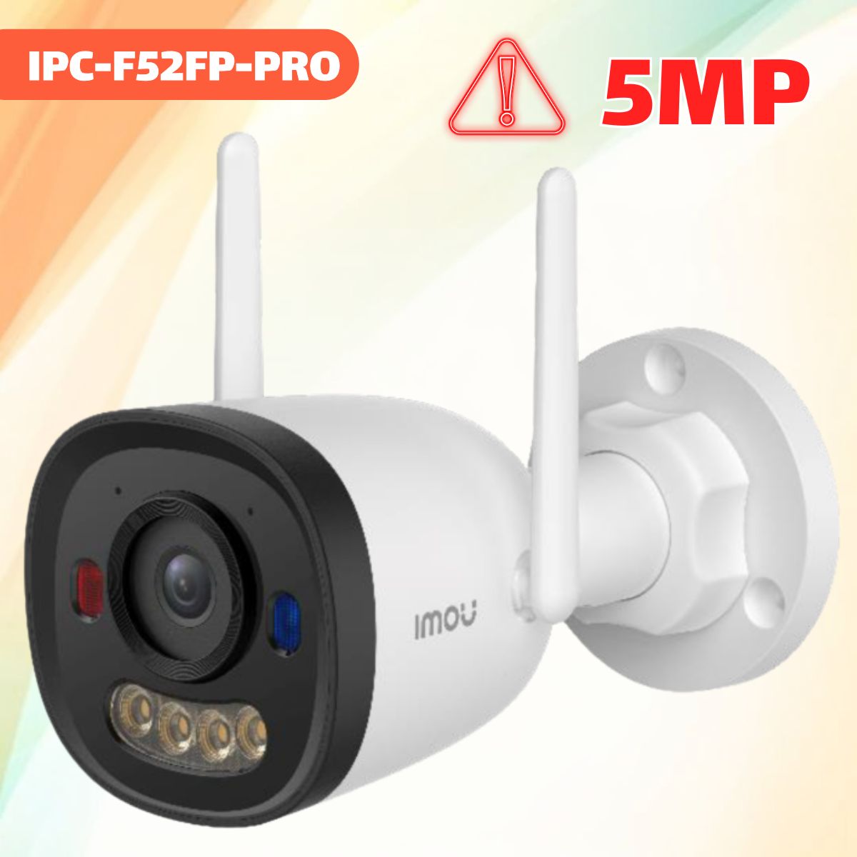 Camera WiFi thân cố định ngoài trời Imou IPC-F52FP-PRO 5MP, Full Color, IR25m, Tích hợp Mic, Cảnh báo đèn xanh & đỏ, IP67