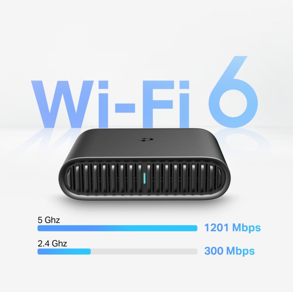 Bộ Phát Wi-Fi 6 Du Lịch TP-Link TL-WR1502X Băng tần kép, Tốc độ 1.5 Gbps, Hỗ Trợ Cổng Type-C, VPN WireGuard, Nhỏ gọn