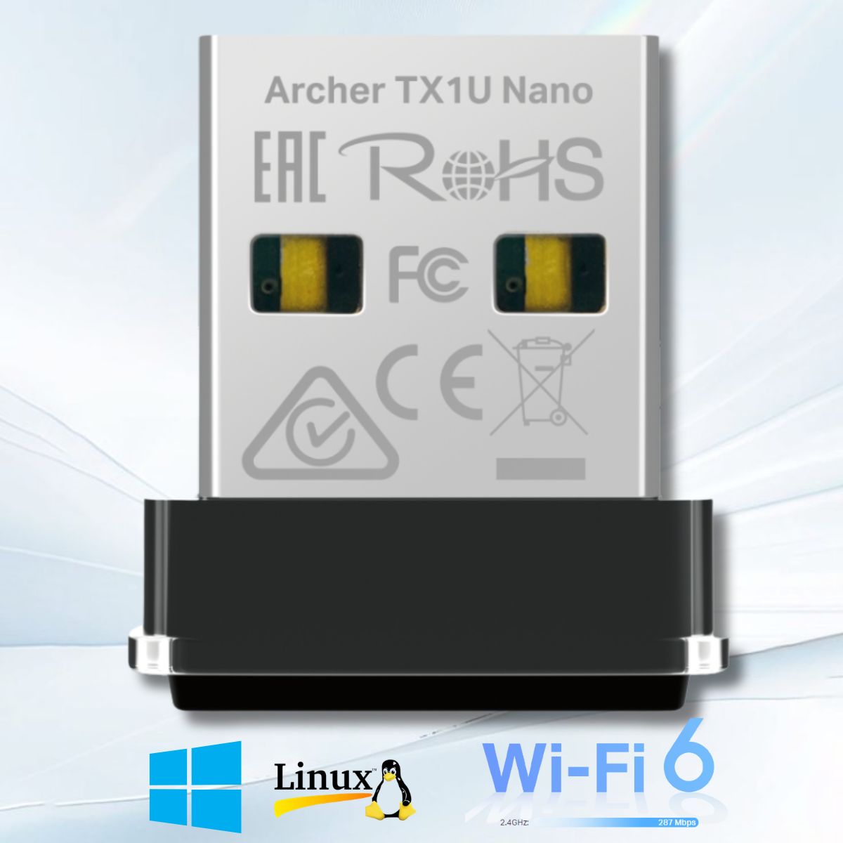 USB Wi-Fi 6 Siêu Nhỏ Gọn TP-Link Archer TX1U Nano Tốc độ 287 Mbps, MU-MIMO & OFDMA, Thiết kế nhỏ gọn, Cắm là Chạy