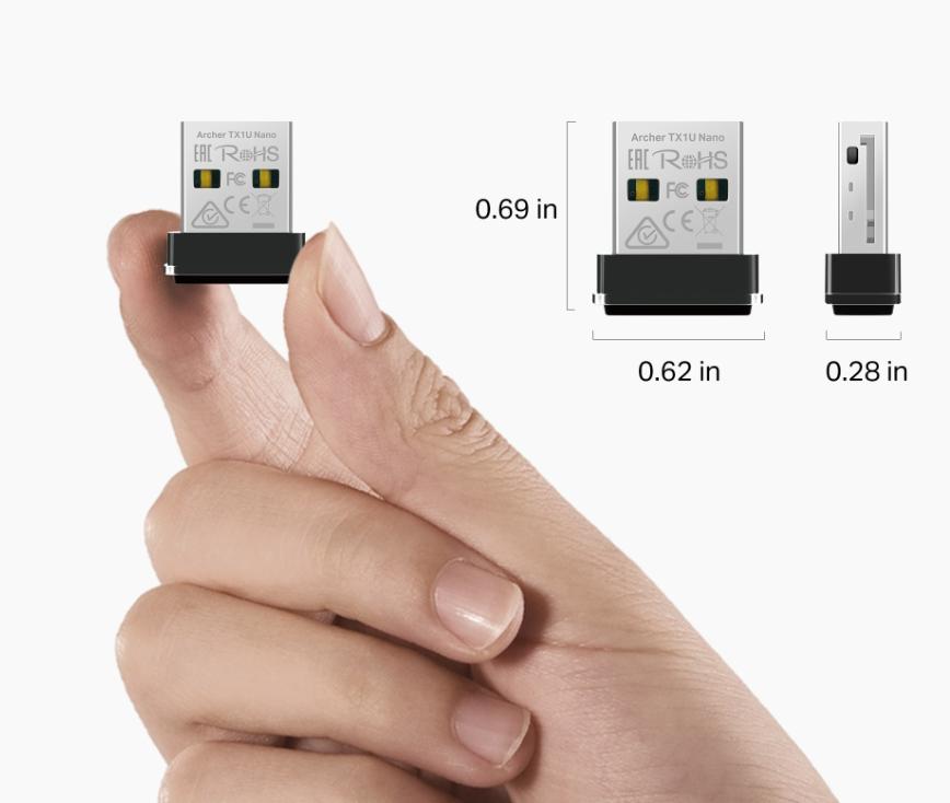 USB Wi-Fi 6 Siêu Nhỏ Gọn TP-Link Archer TX1U Nano Tốc độ 287 Mbps, MU-MIMO & OFDMA, Thiết kế nhỏ gọn, Cắm là Chạy