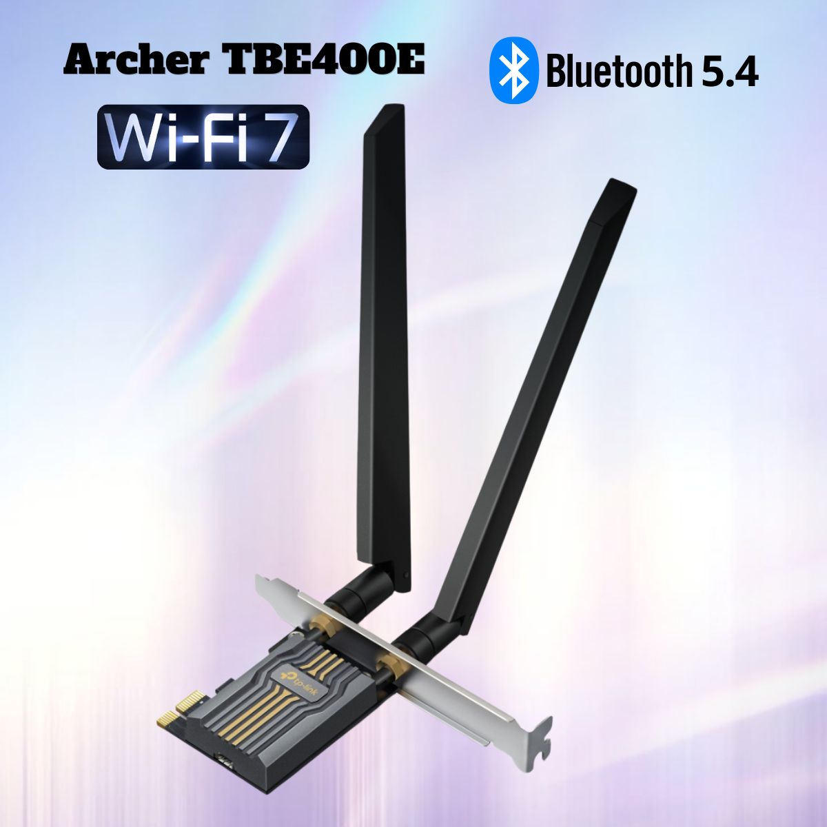 Bộ Chuyển Đổi Mạng Không Dây PCIe TP-Link Archer TBE400E Bluetooth 5.4, Ba băng tần, Chân Đế Mỏng Low-Profile, WPA3 cấp cao
