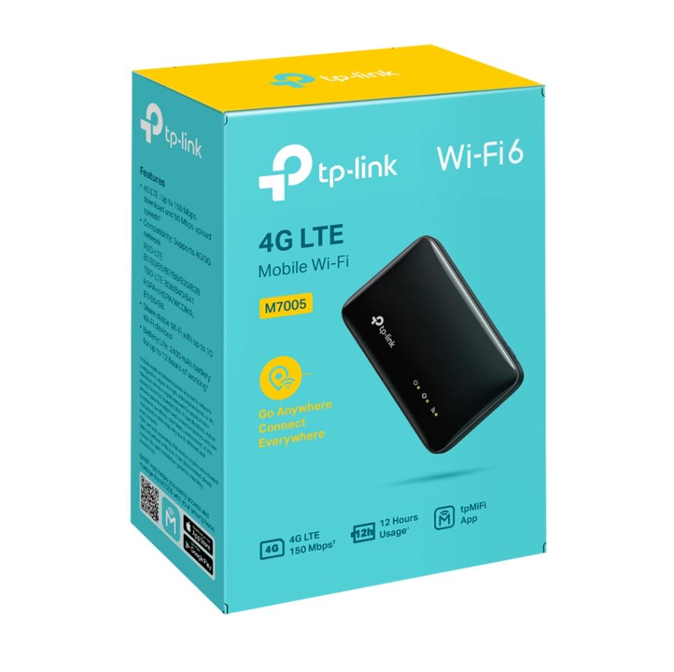 Cục Phát Wi-Fi 4G Từ SIM TP-Link M7005 Tốc Độ 150Mbps, Khe SIM Bên Hông, Kết Nối Đồng Thời 10 Thiết Bị