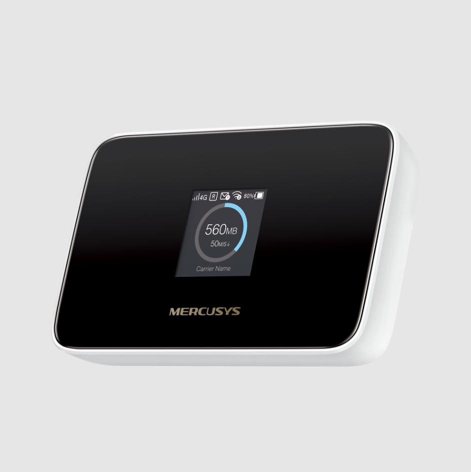 Bộ Phát WiFi Di Động 4G LTE Mercusys MT115 Chuẩn Wi-Fi 6 AX300 Có Màn Hình, Pin Đến 10 Giờ, Kết Nối 10 Thiết Bị