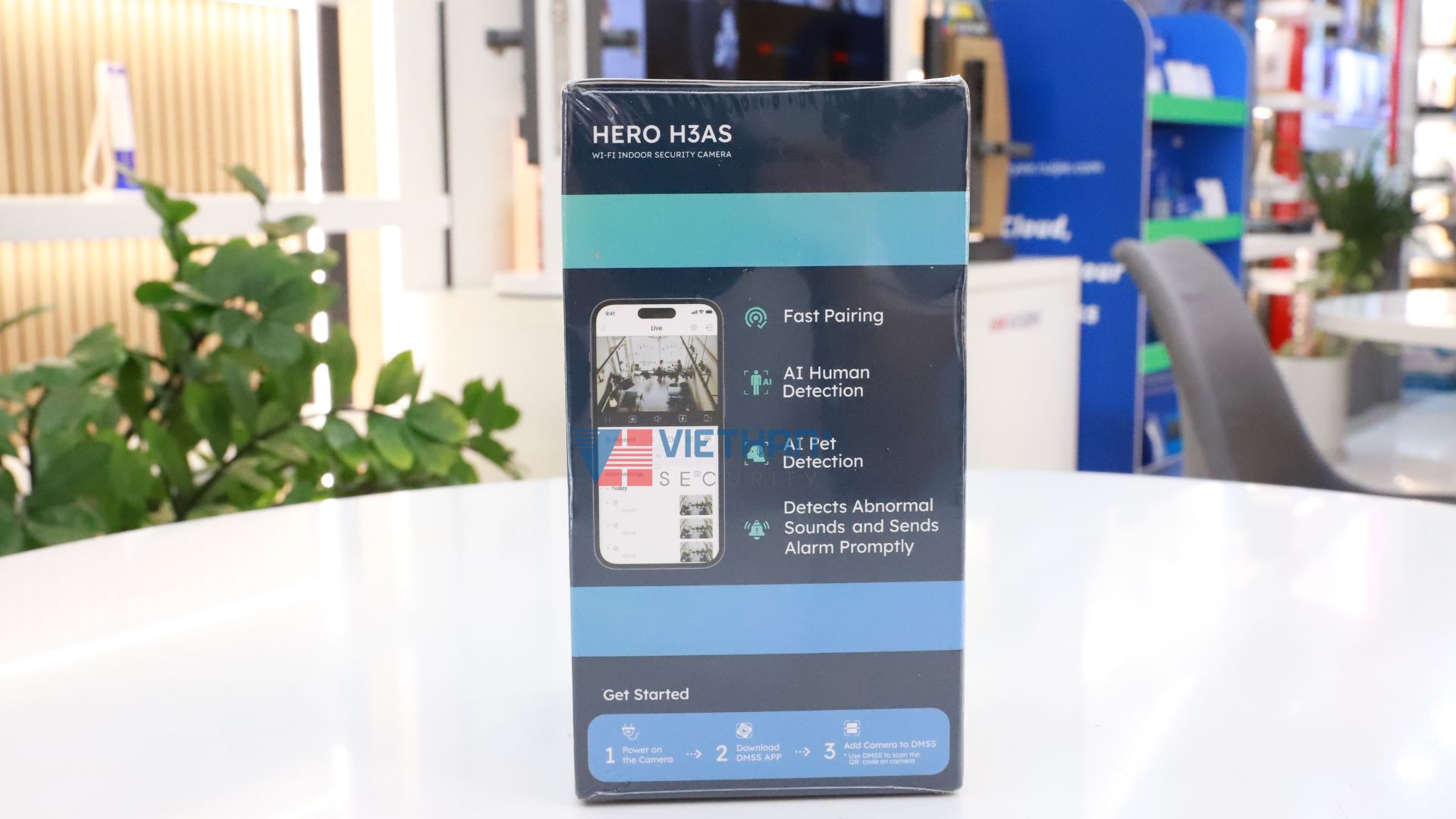 Camera Wi-Fi 360° Dahua Hero DH-H3AS 3MP Wi-Fi 6 Băng Tần Kép, Đàm Thoại 2 Chiều, Phát Hiện Người & Thú Cưng, Báo Động Đèn & Còi