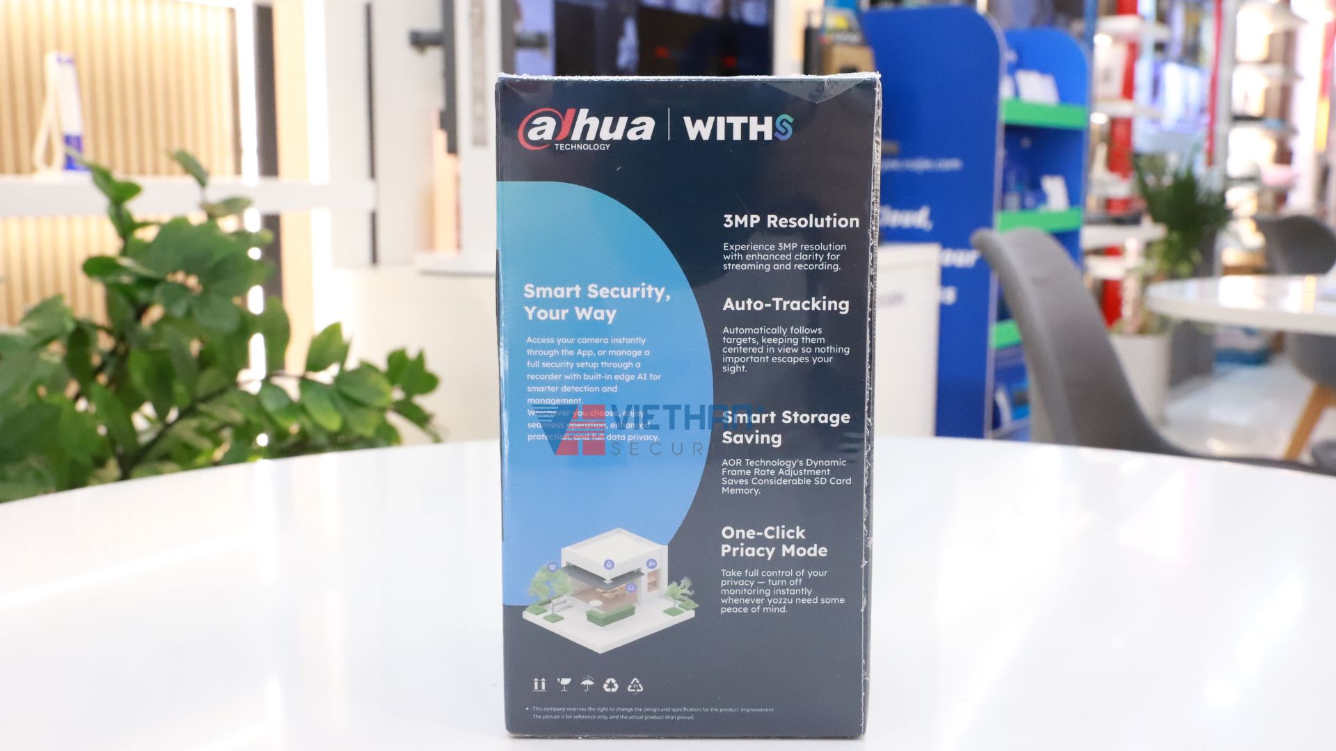 Camera Wi-Fi 360° Dahua Hero DH-H3AS 3MP Wi-Fi 6 Băng Tần Kép, Đàm Thoại 2 Chiều, Phát Hiện Người & Thú Cưng, Báo Động Đèn & Còi