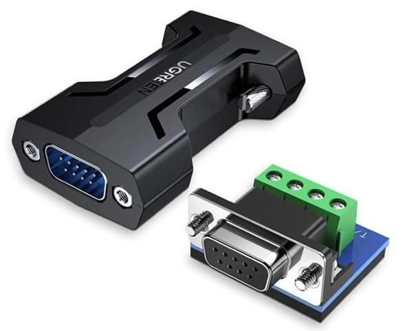 Đầu chuyển đổi RS232 DB9 to RS485 Ugreen 70613, Tốc độ Baud 300bps - 115,2kbps, Đầu nối mạ Niken