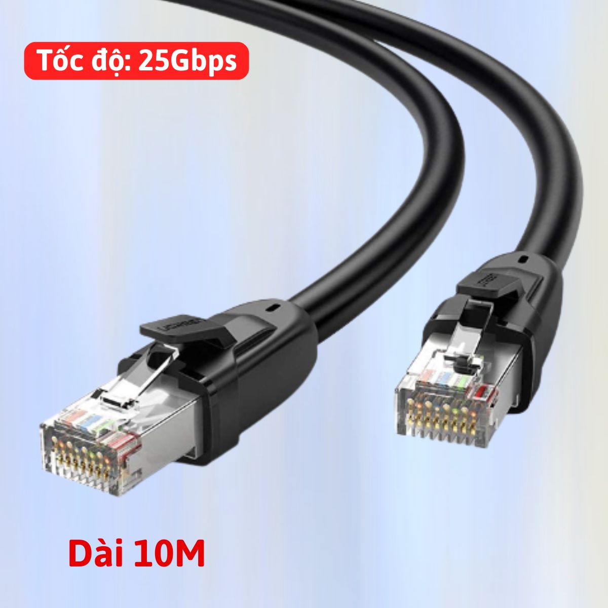 Cáp mạng đúc sẵn Ugreen 70616 Cat8 S/FTP chống nhiễu, Dài 10M, Tốc độ 25Gbps