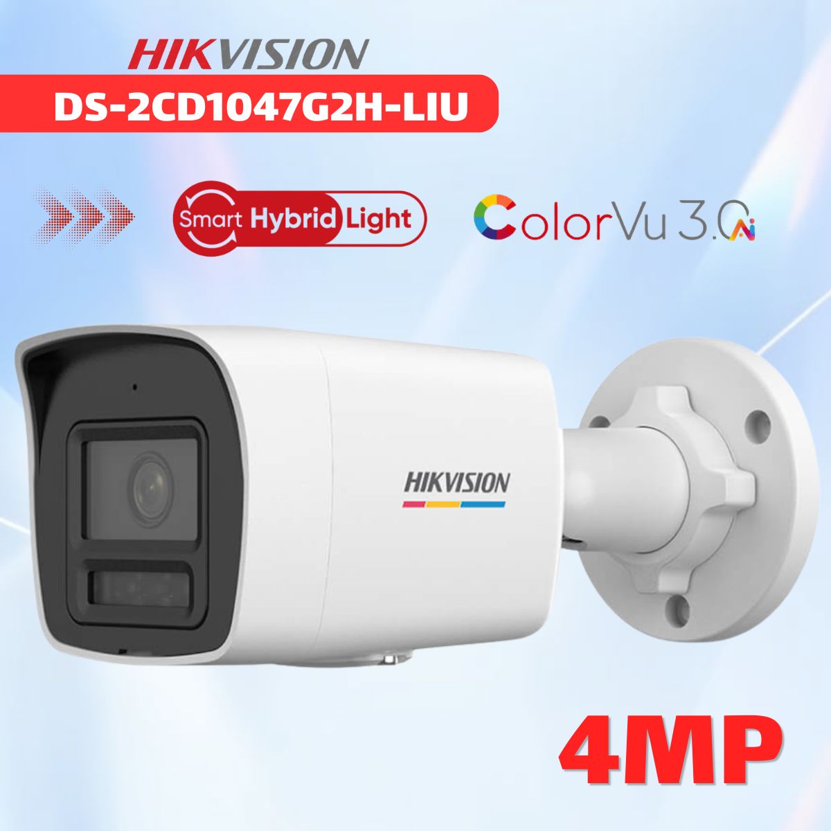 Camera IP 4MP Hikvision DS-2CD1047G2H-LIU Tích hợp Mic, Ánh sáng trắng & IR 30m, ColorVu ghi hình có màu 24/7