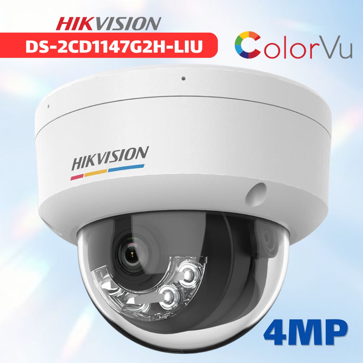 Camera IP dome 4MP HIKVISION DS-2CD1147G2H-LIU Nhận diện người & xe, Micro tích hợp, IP67, IK08, Hỗ trợ PoE