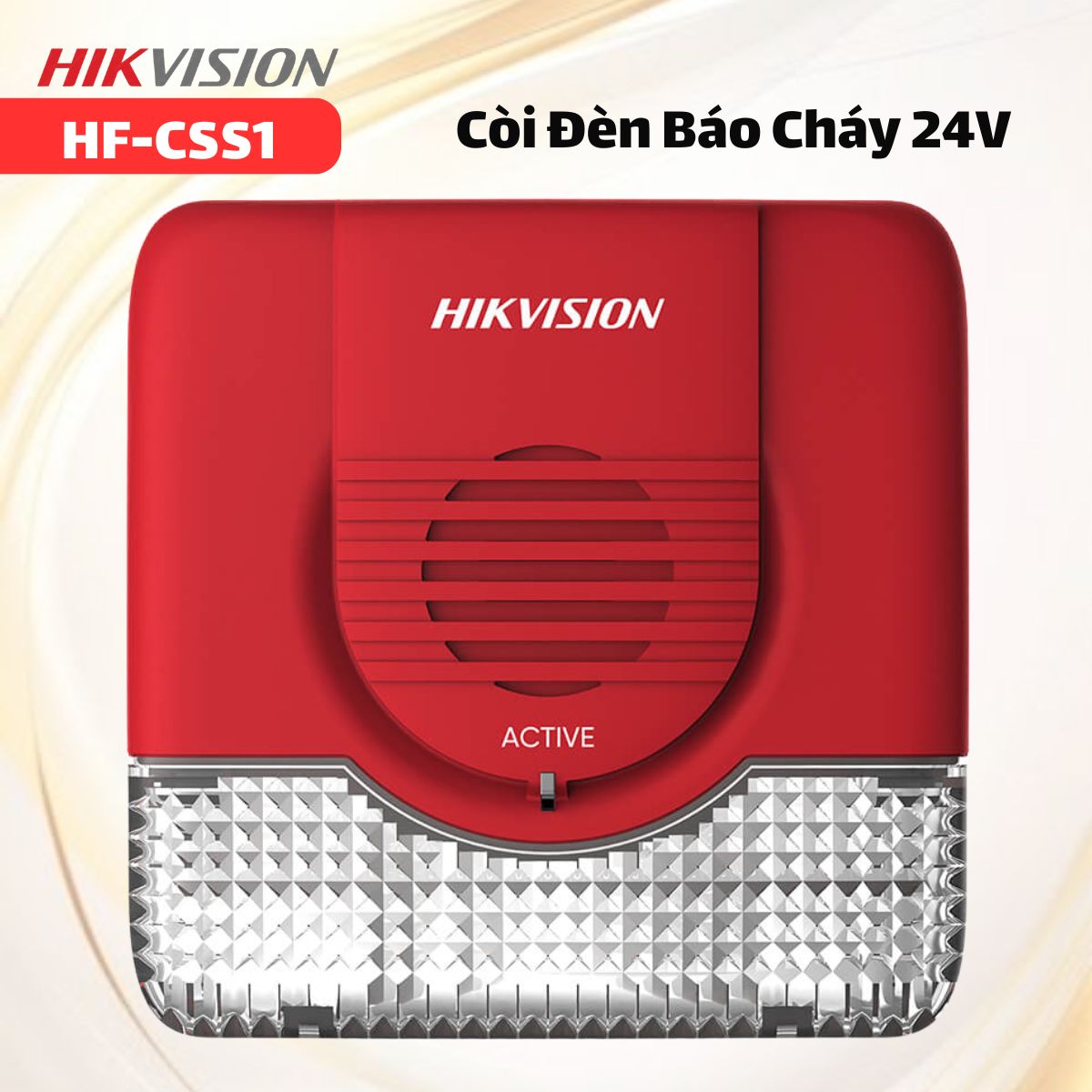 Còi Đèn Báo Cháy 24V Hikfire HF-CSS1 Âm Lượng 100dB, Đèn Chớp Tần Số 1.5Hz, Kết Nối 2 Dây