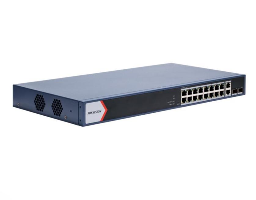 Bộ Chuyển Mạch PoE Gigabit 16 Cổng Hikvision DS-3E1520P-EI/M Quản Lý Cloud, Công Suất 125W