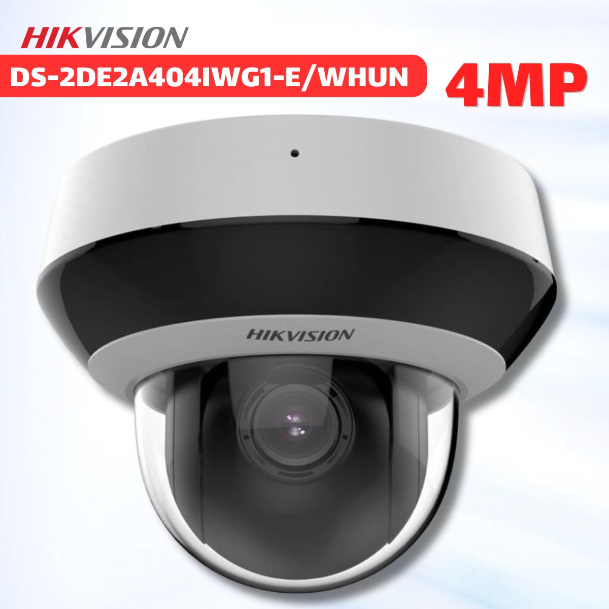 Camera PTZ IP 4MP Hikvision DS-2DE2A404IWG1-E/WHUN Zoom Quang 4x, Tích Hợp Mic, WDR 120dB, IR20m, Chuẩn Chống Đập Phá IK10 & IP66