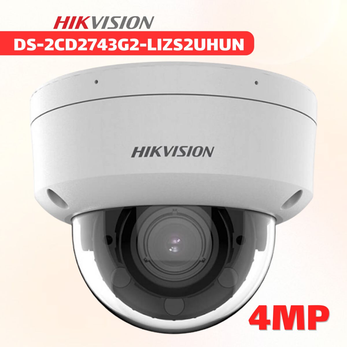 Camera Dome IP 4MP Hikvision DS-2CD2743G2-LIZS2UHUN Tích Hợp Micro Kép, Hồng Ngoại 40m, Chuẩn IP67, IK10