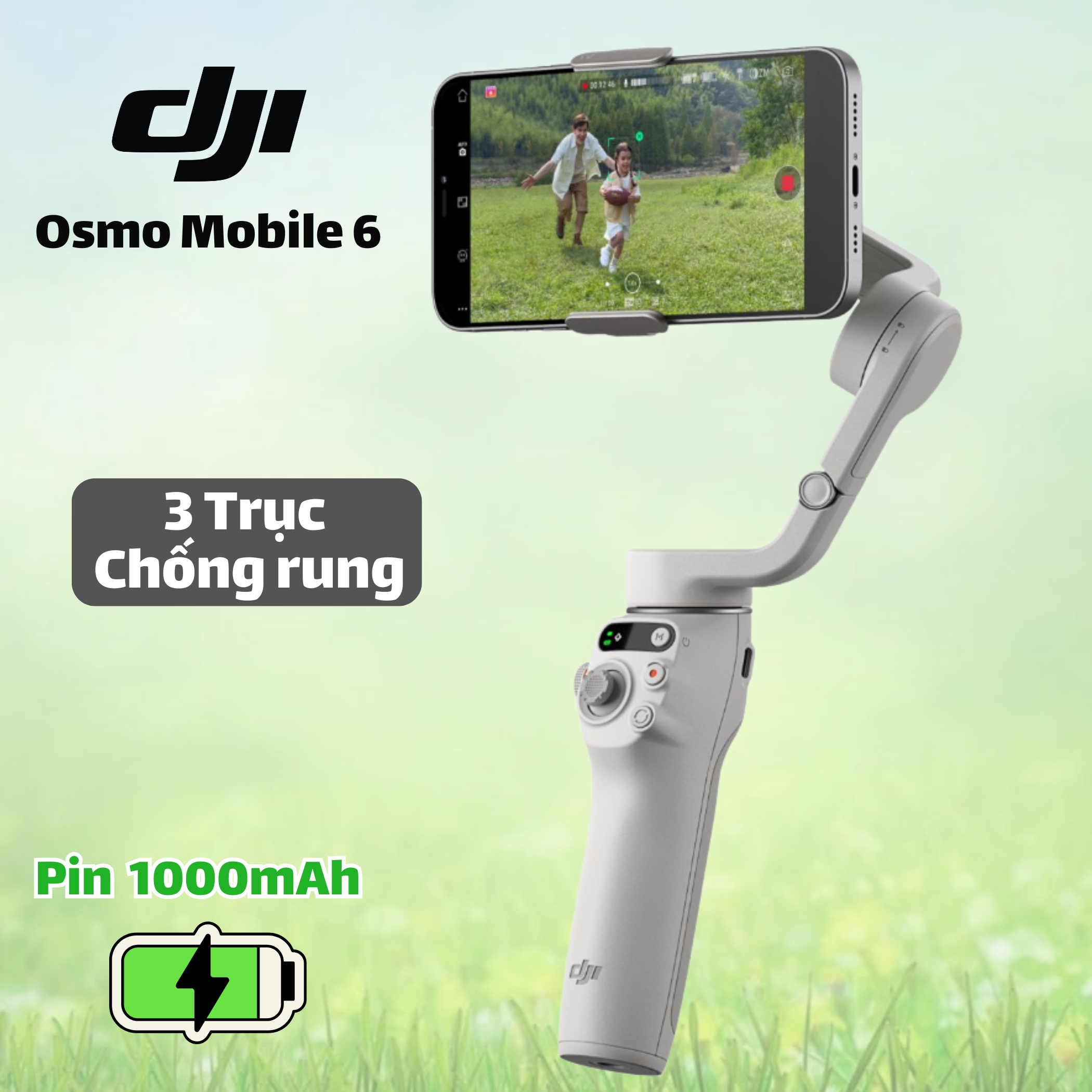 Gimbal Tay cầm chống rung DJI Osmo Mobile 6 ActiveTrack 5.0, Siêu Nhẹ 309g, Bánh Xe Điều Khiển, 3 Trục Gấp Gọn
