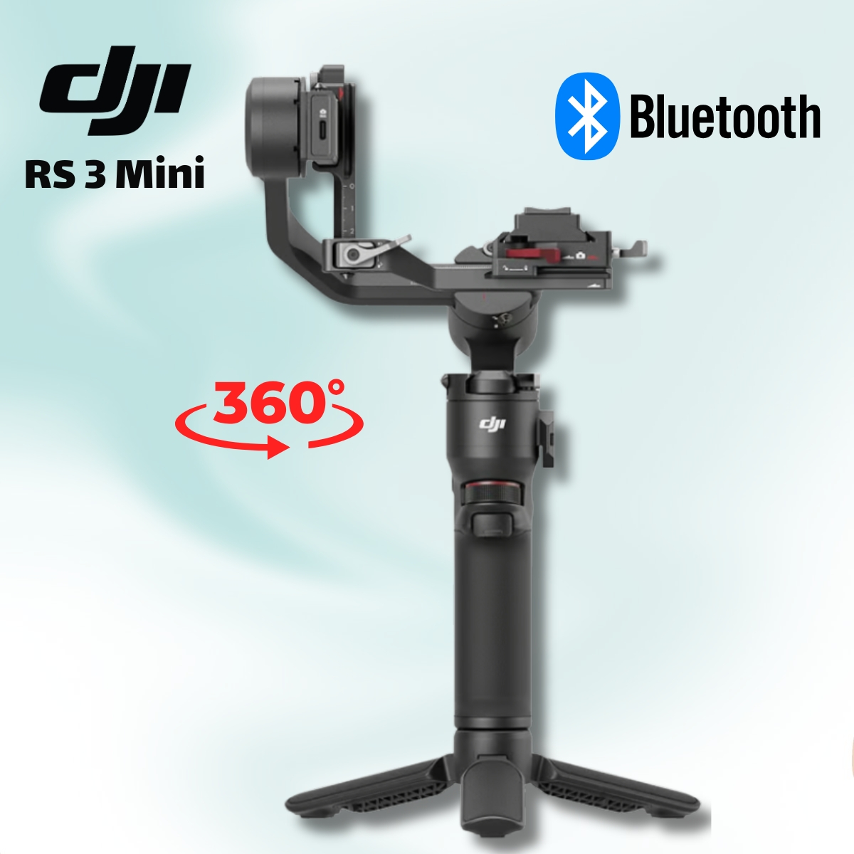 Tay cầm chống rung DJI RS 3 Mini Kết nối Bluetooth & USB-C, Xoay 3D 360°, pin lên đến 10 giờ, Pin dùng lên đến 10 giờ