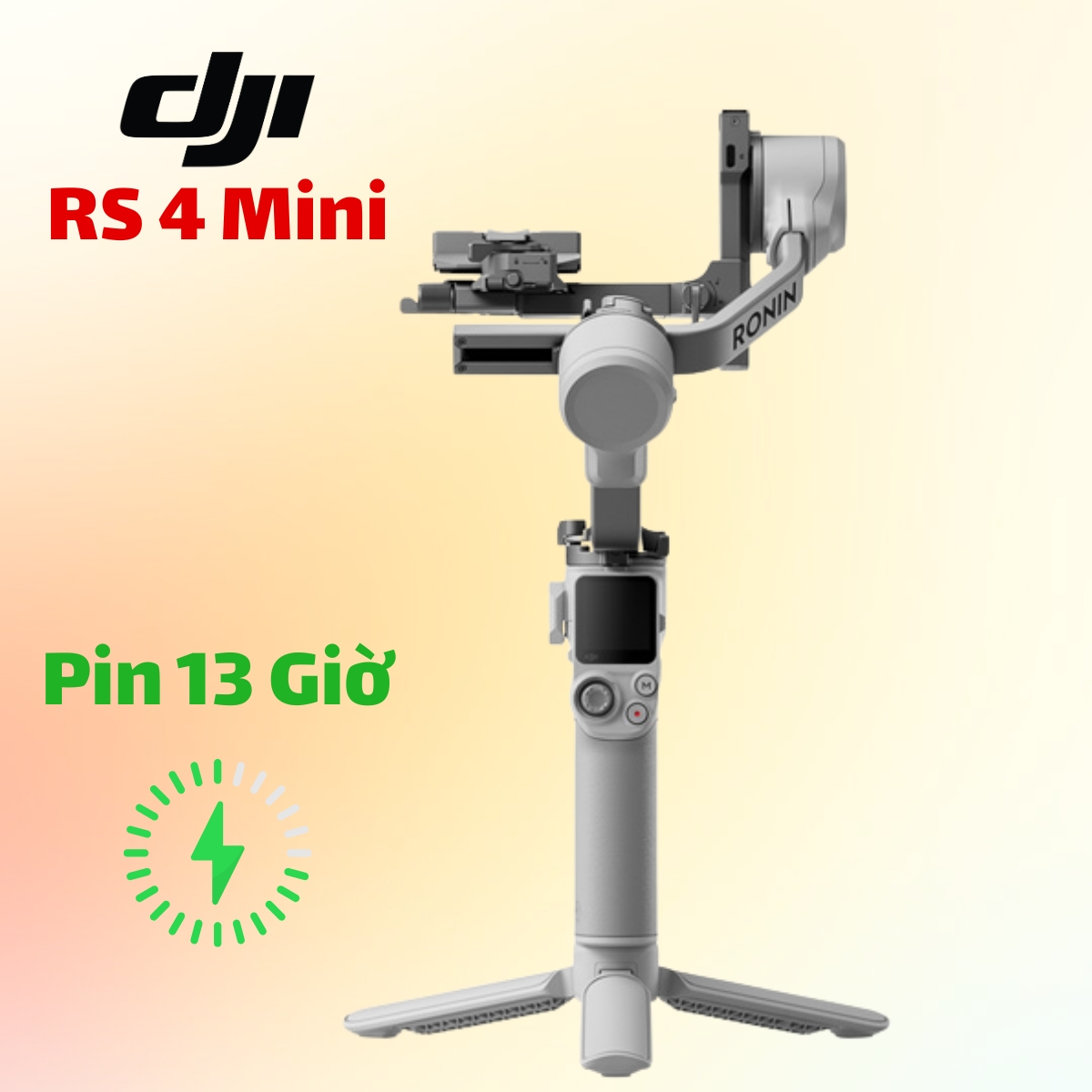 Gimbal chống rung DJI RS 4 Mini Pin 13 Giờ & Sạc Nhanh 30W, Tải Trọng 2kg, Module ActiveTrack Từ Tính