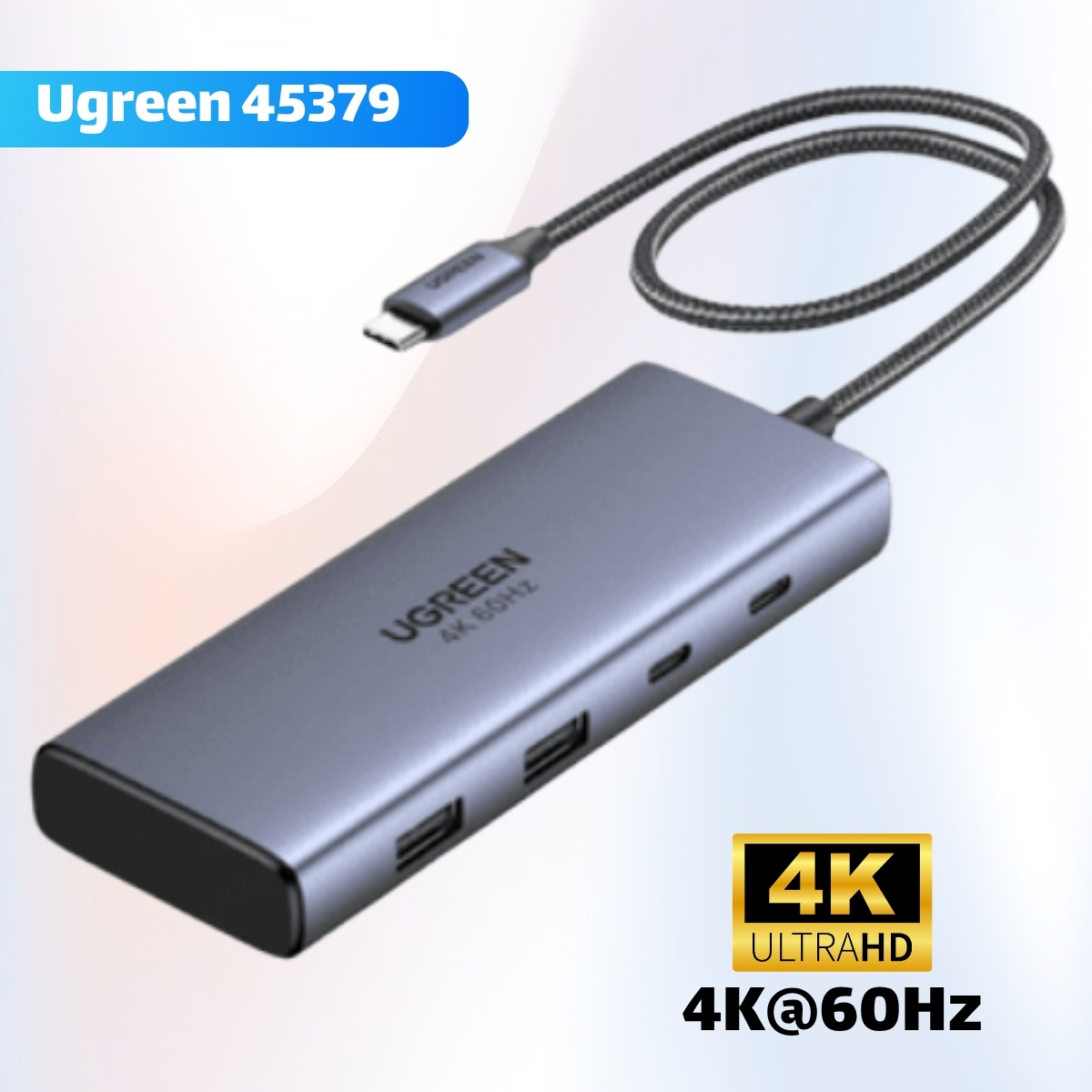 Hub chuyển đổi USB-C 7 trong 1 Ugreen 45379 CM639 – 2 HDMI 4K@60Hz, 2 USB-A 5Gbps, 2 USB-C 10Gbps, PD 100W