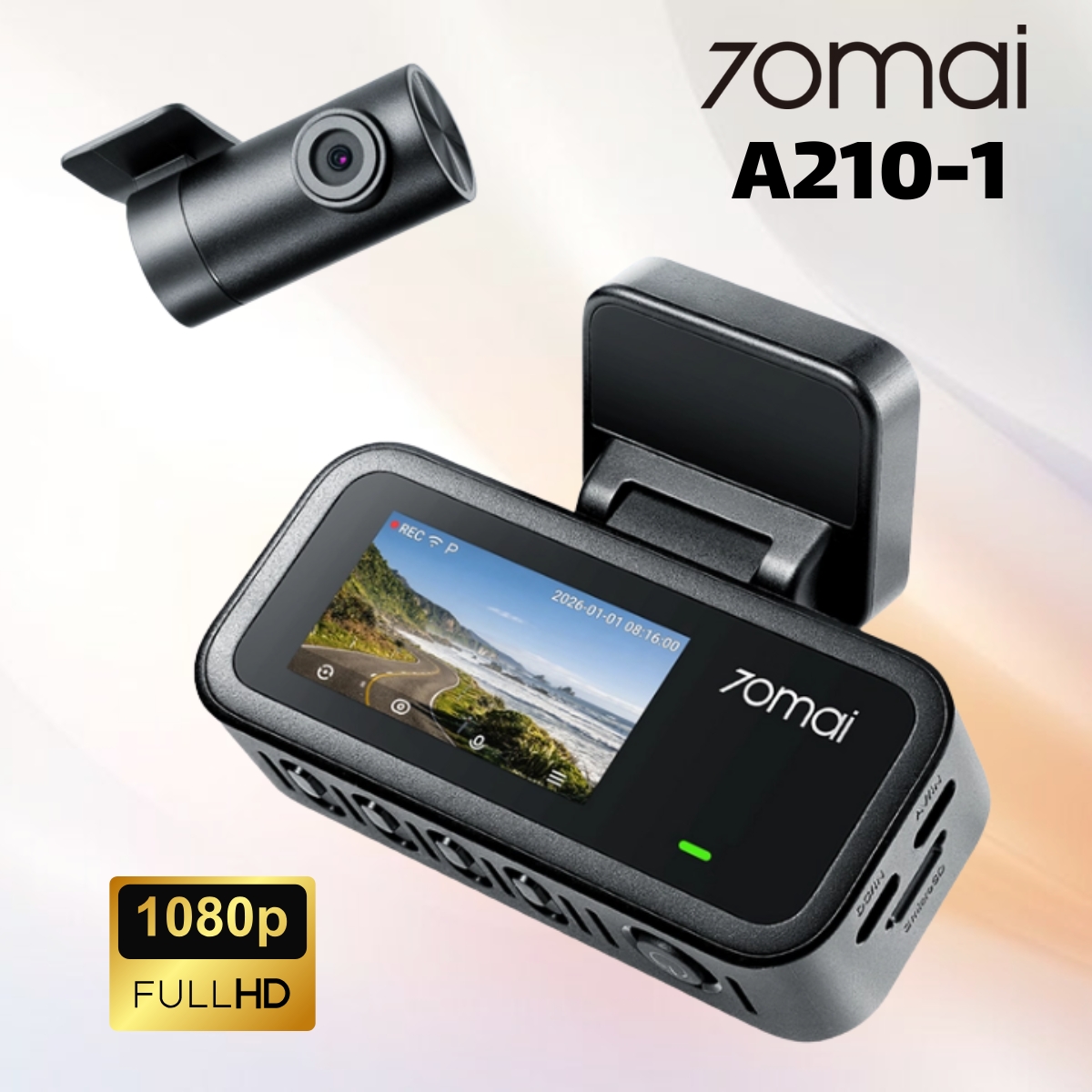 Camera hành trình 70mai A210-RC21 Ghi hình 1080P 2 kênh, GPS tích hợp, Giám sát đỗ xe & Điều khiển qua ứng dụng