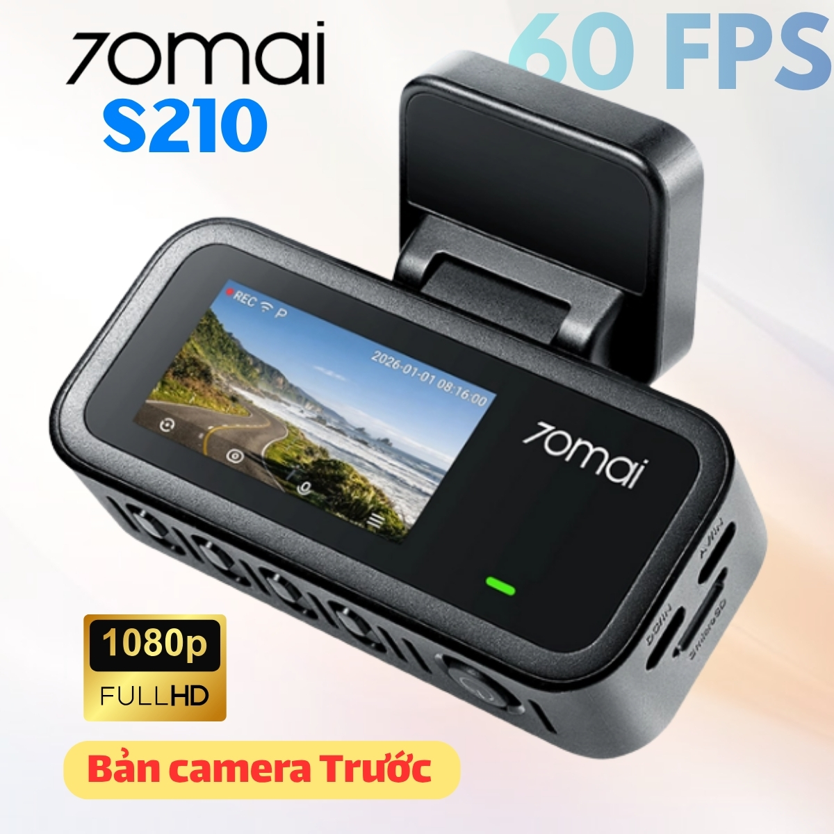 Camera hành trình 70mai A210 Ghi hình trước 1080p, Giám sát đỗ xe, Ghi hình khẩn cấp, Điều khiển qua app 