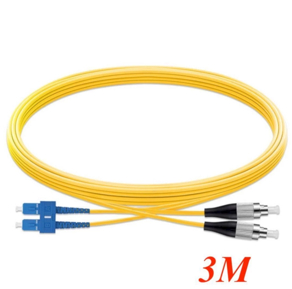 Cáp nhảy quang Single mode Duplex Fiber Ugreen 80216 dài 3M đầu LC-FC Màu Vàng NW220